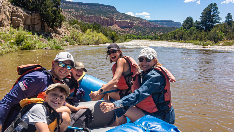 Family rafting on the Rio Chama of New Mexico.